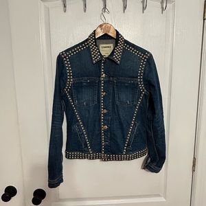 L'agence studded denim biker jacket.  Sassy, sharp denim jacket beautiful detail